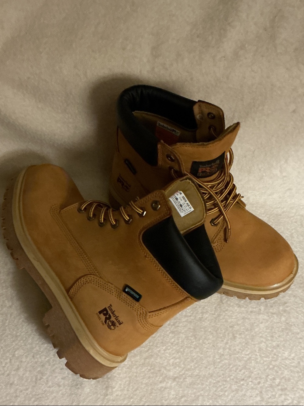 Timberland PRO Wheat Nubuck Work Ankle Boots with Black Collar